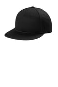 Port Authority Snapback Flat Bill Cap C406 - Black - front