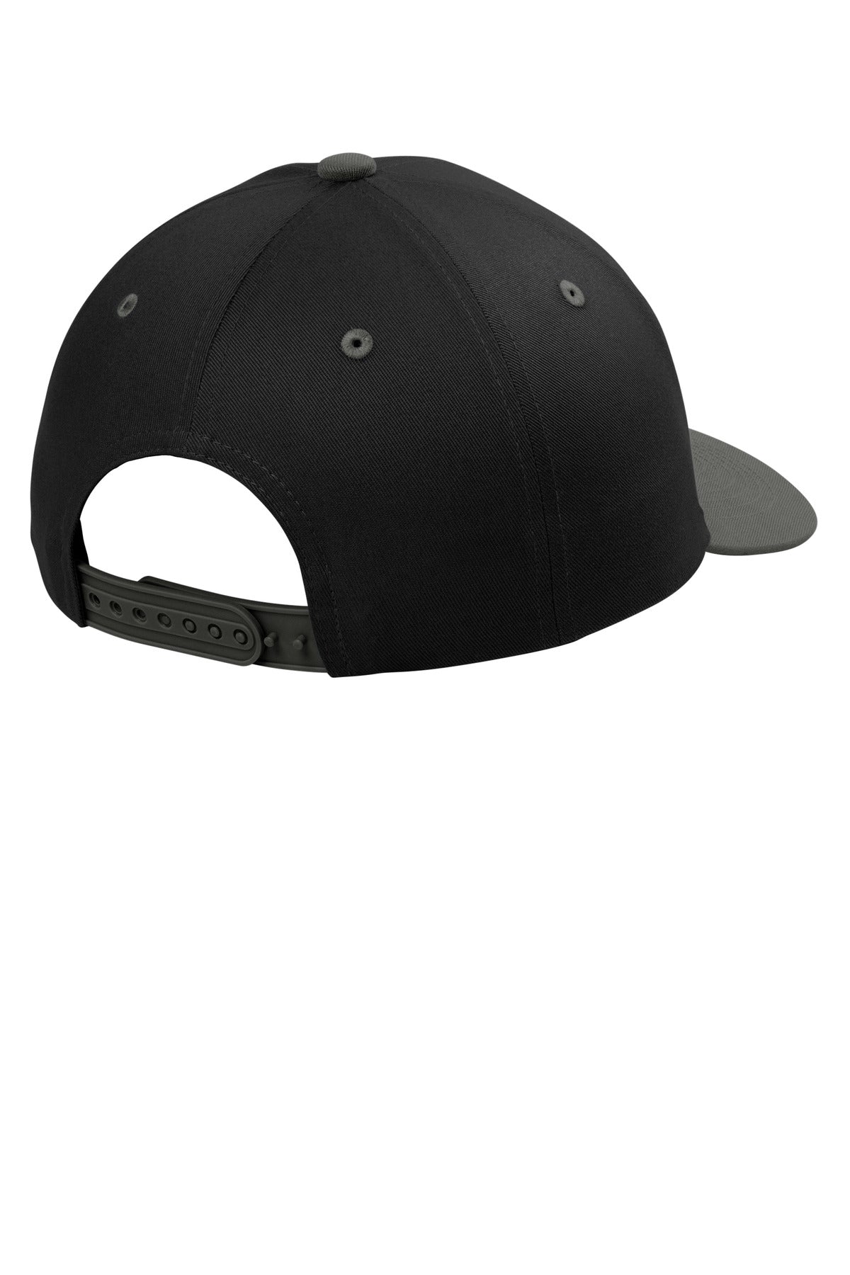 Port Authority Snapback Cap C408 - Black/ Grey Steel - back