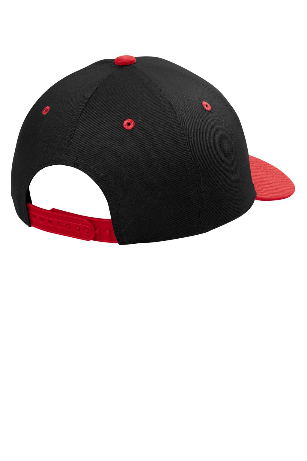 Port Authority Snapback Cap C408 - Black/ True Red - back