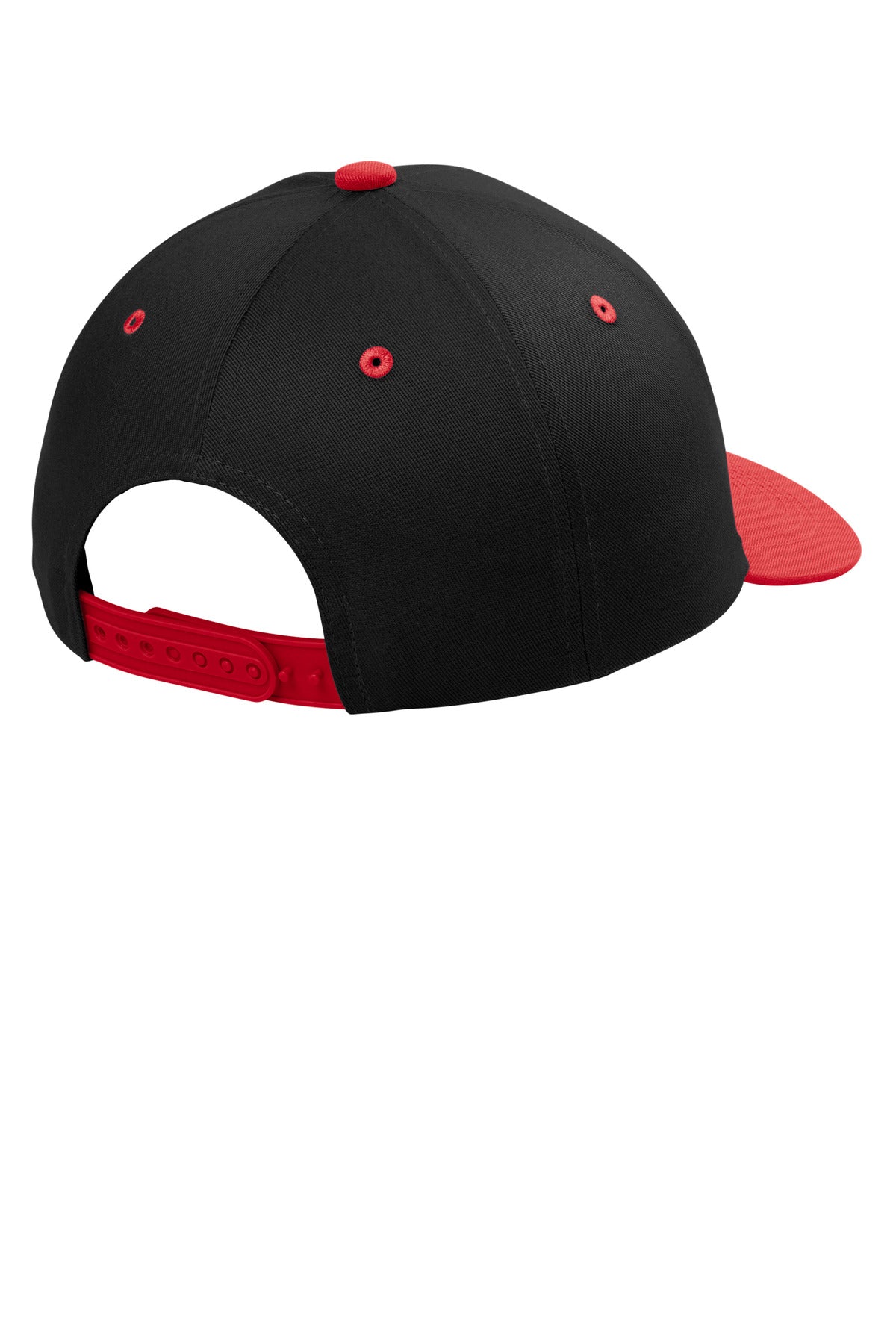 Port Authority Snapback Cap C408 - Black/ True Red - back