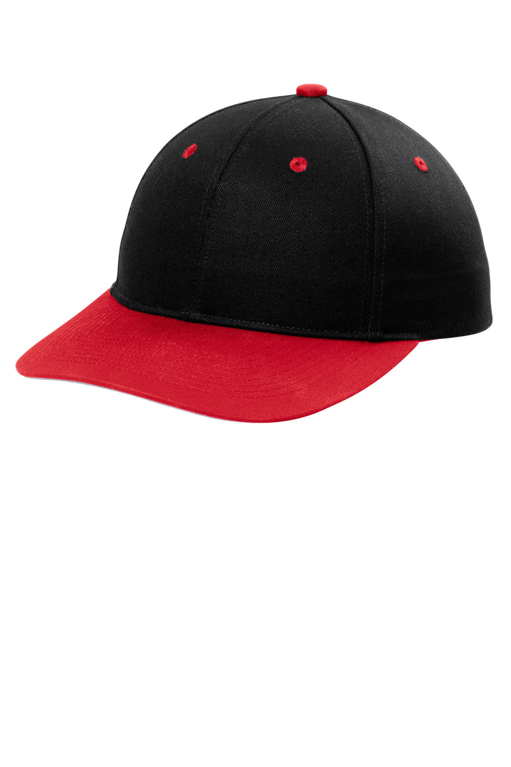 Port Authority Snapback Cap C408 - Black/ True Red - front