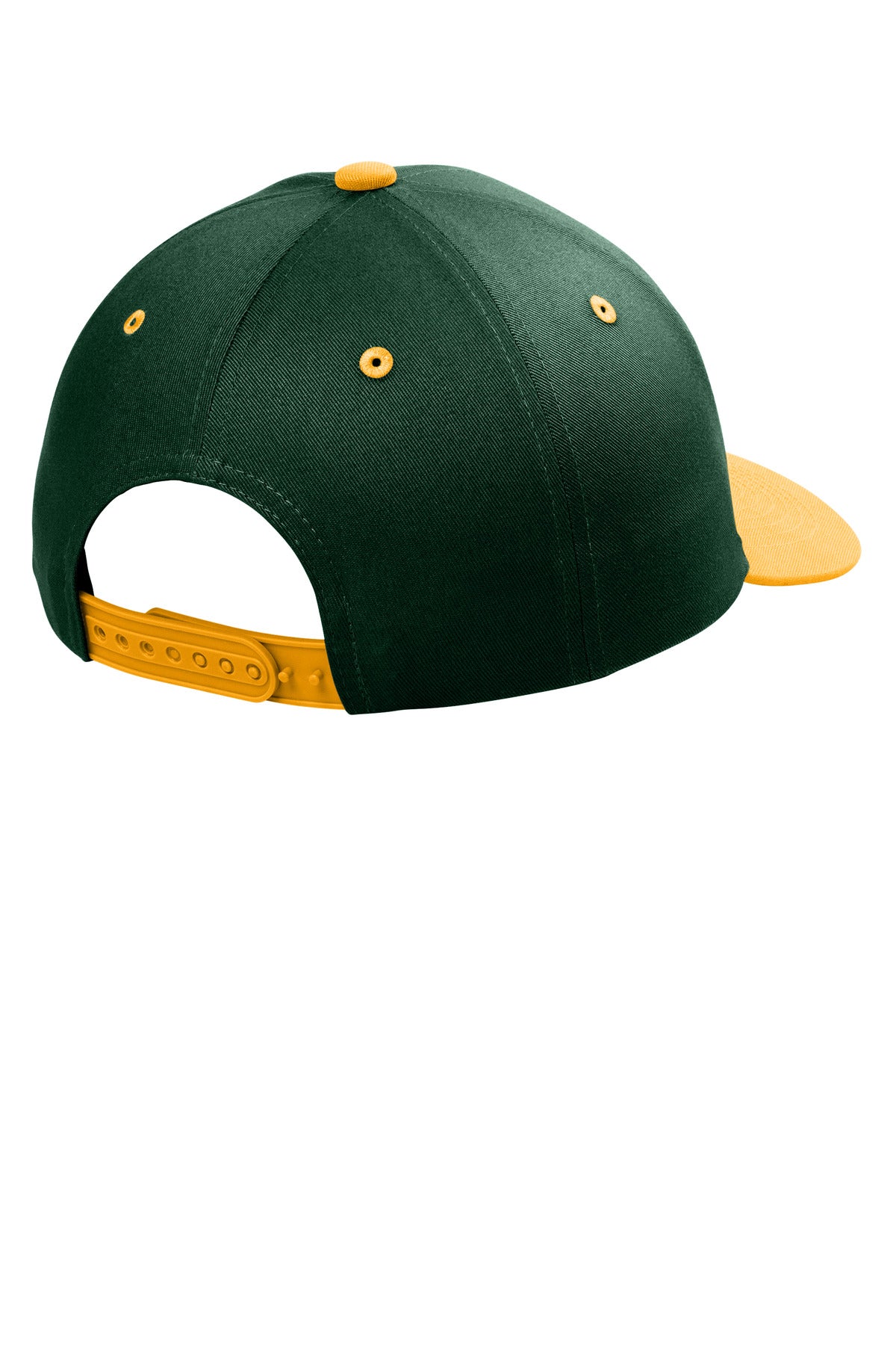 Port Authority Snapback Cap C408 - Dark Green/ Gold - back