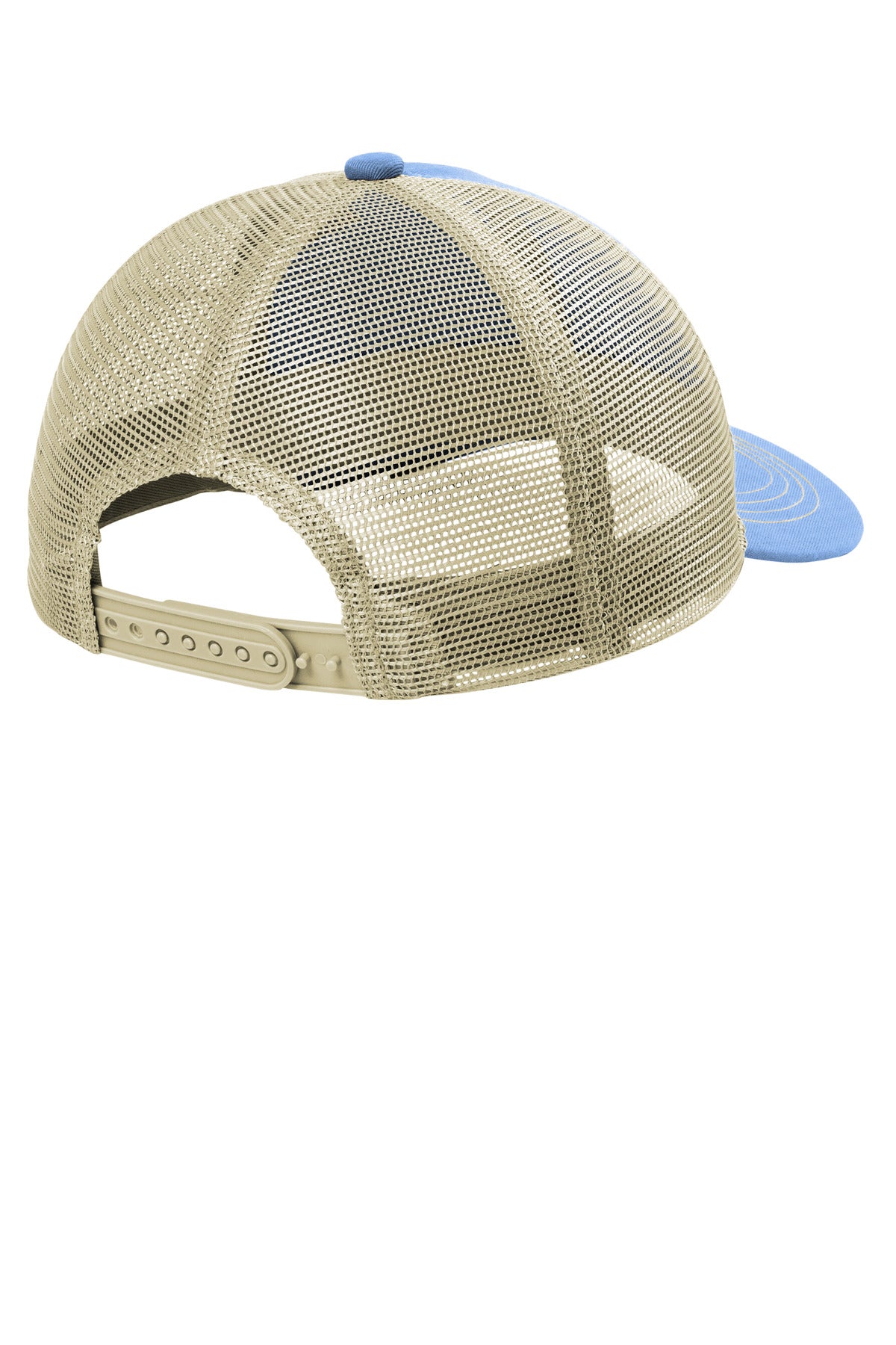 Port Authority Unstructured Snapback Trucker Cap C409 - Carolina Blue/ Tan - back