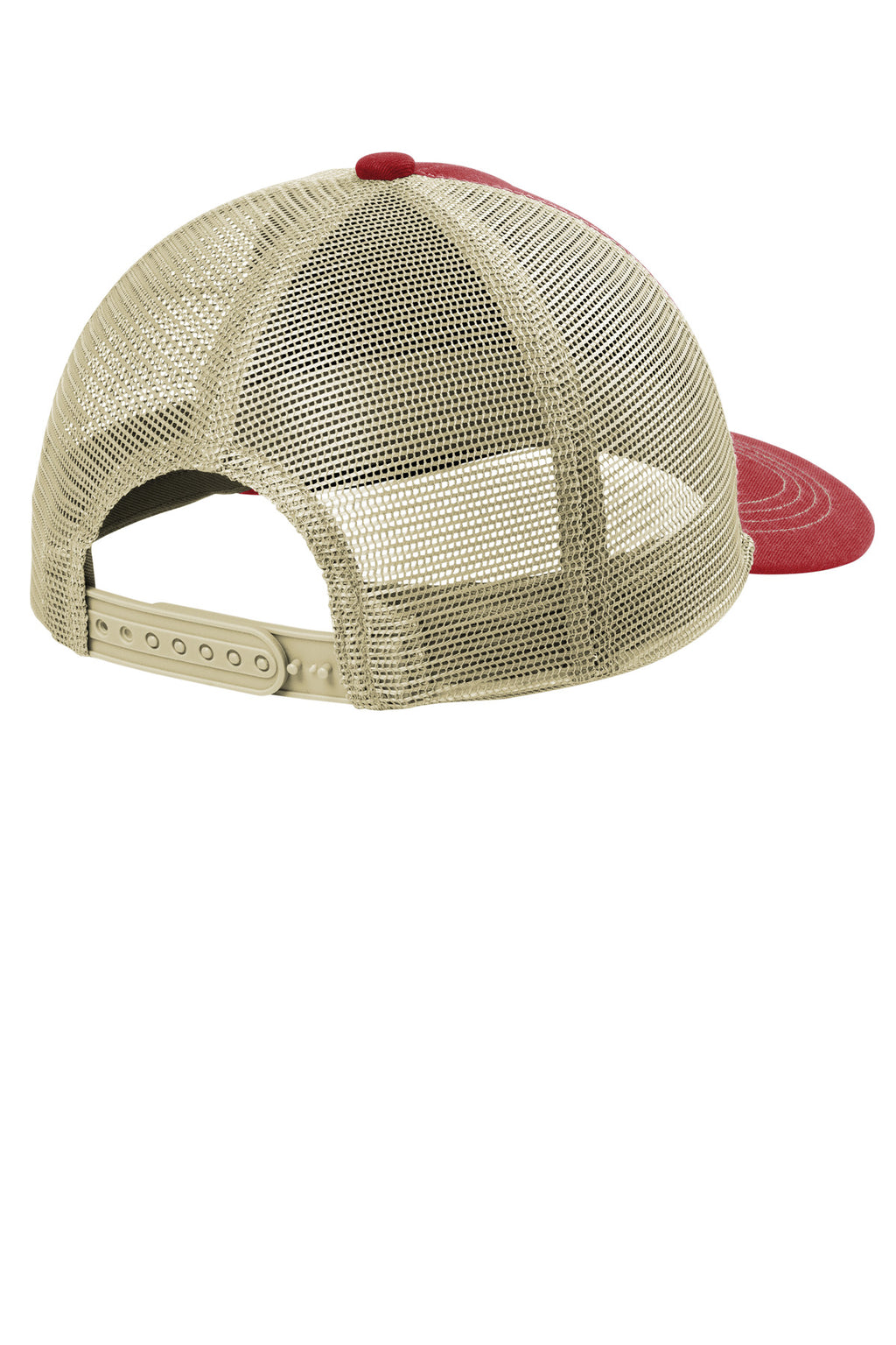 Port Authority Unstructured Snapback Trucker Cap C409 - Flame Red/ Tan - back