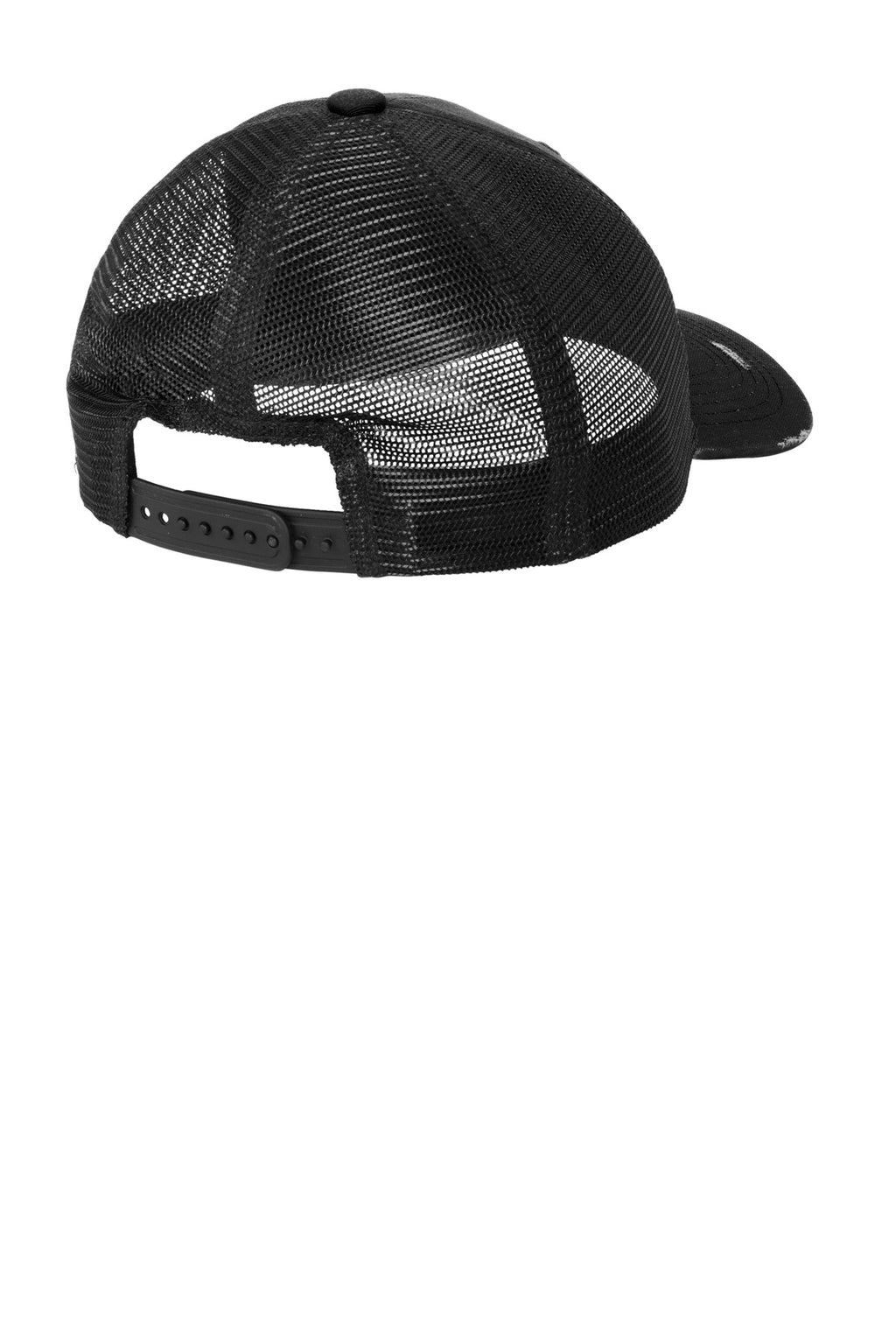 Port Authority Distressed Mesh Back Cap C600 - Black/ Black - back
