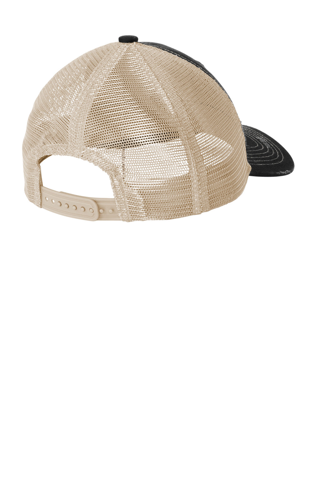 Port Authority Distressed Mesh Back Cap C600 - Black/ Khaki - back