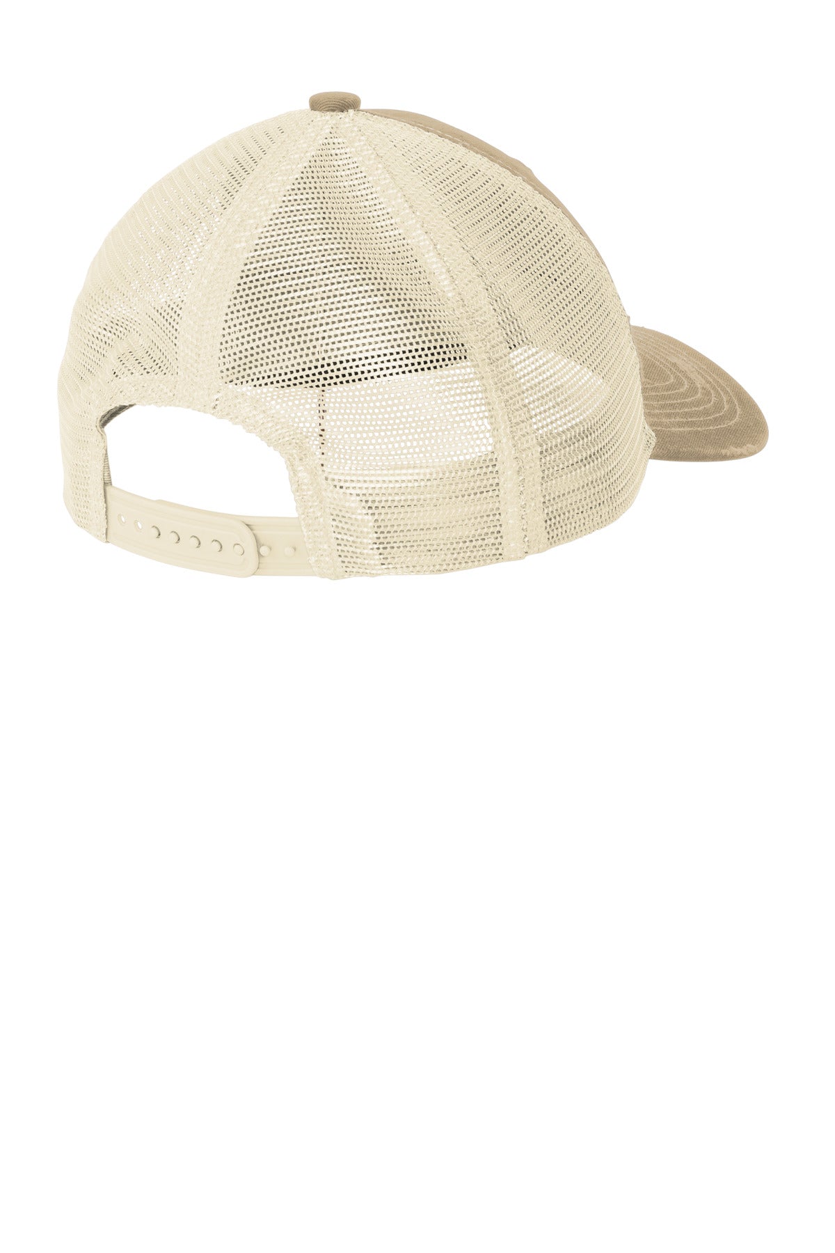 Port Authority Distressed Mesh Back Cap C600 - Khaki/ Stone - back