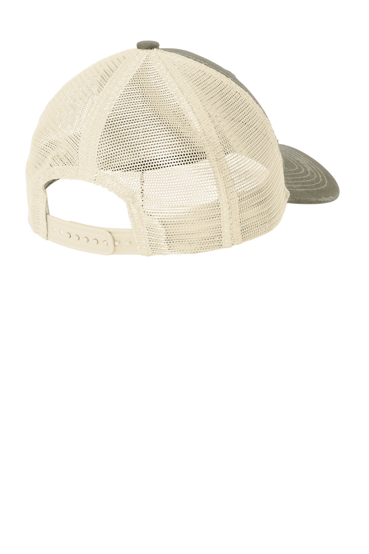 Port Authority Distressed Mesh Back Cap C600 - Light Olive/ Stone - back