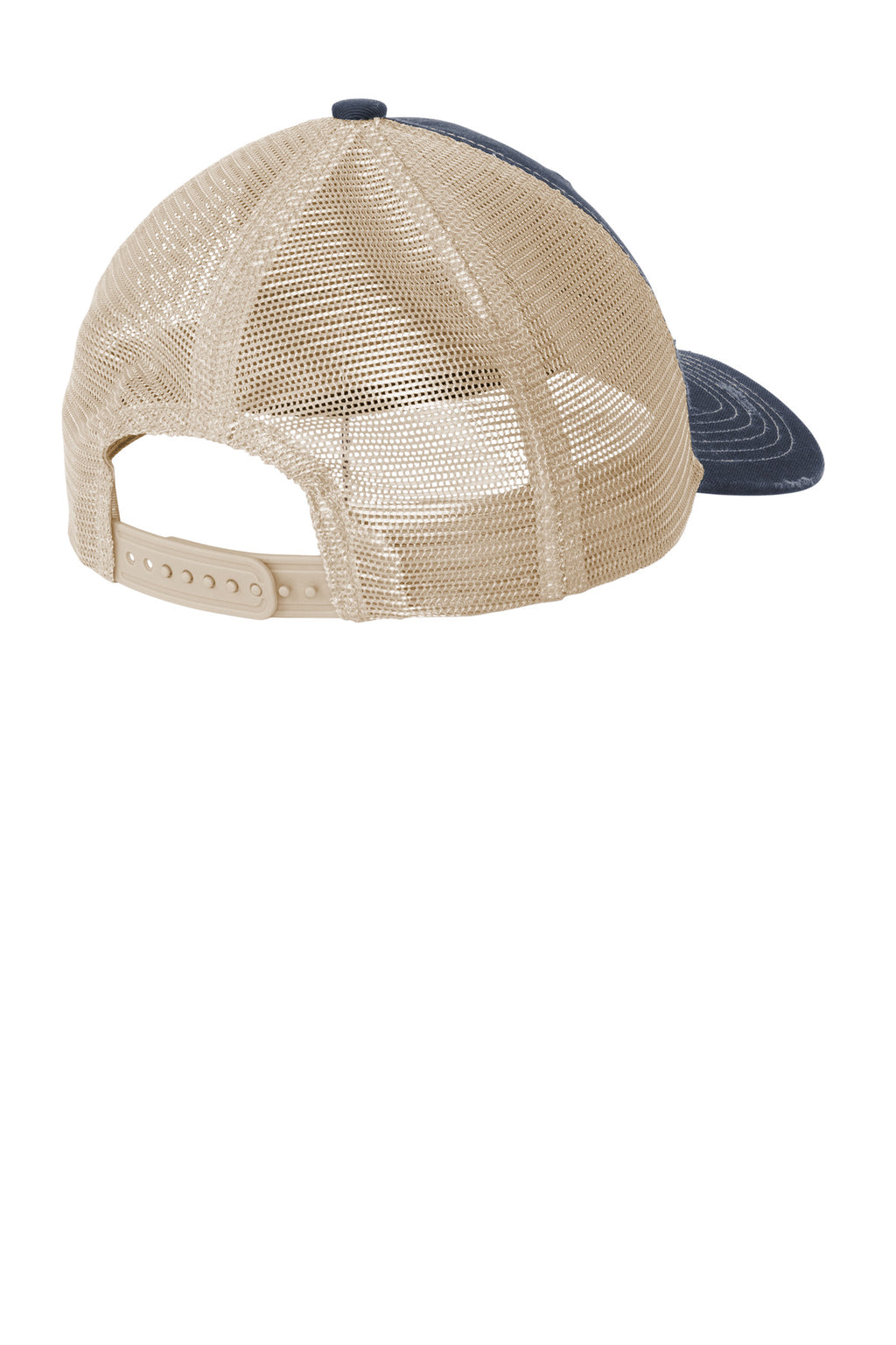 Port Authority Distressed Mesh Back Cap C600 - River Blue Navy/ Khaki - back