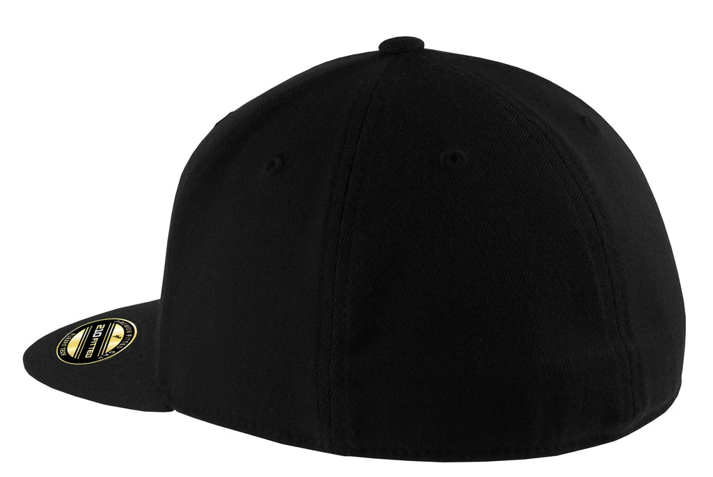Port Authority Flexfit 210 Flat Bill Cap. C808 - Black - back