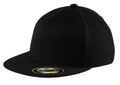 Port Authority Flexfit 210 Flat Bill Cap. C808 - Black - front