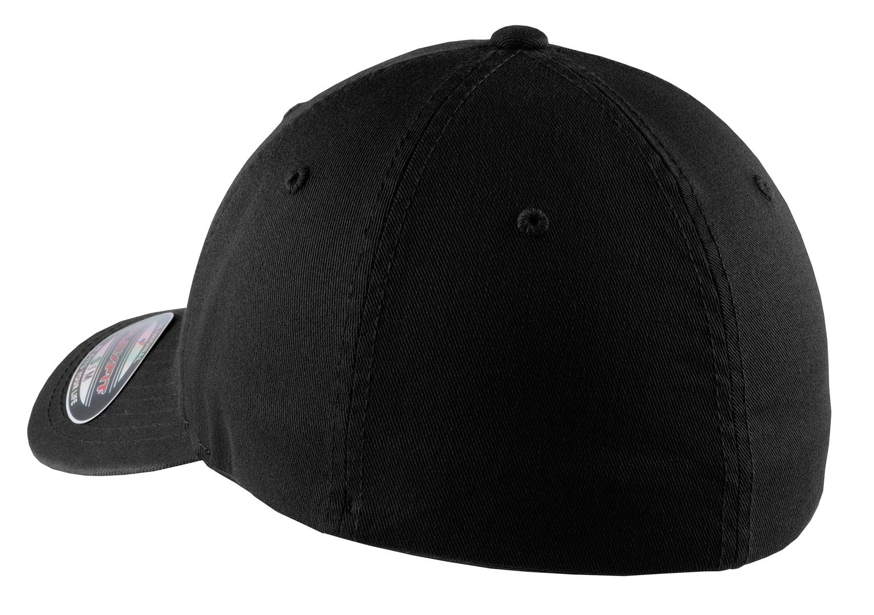 DISCONTINUED Port Authority Flexfit Garment-Washed Cap. C809 - Black - back