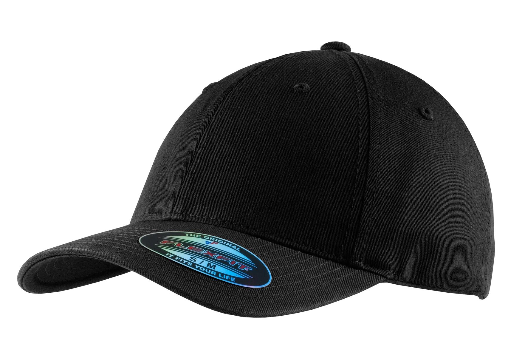 DISCONTINUED Port Authority Flexfit Garment-Washed Cap. C809 - Black - front