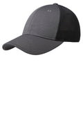 DISCONTINUED Port Authority Pique Mesh Cap. C826 - Iron Grey/ Black - front