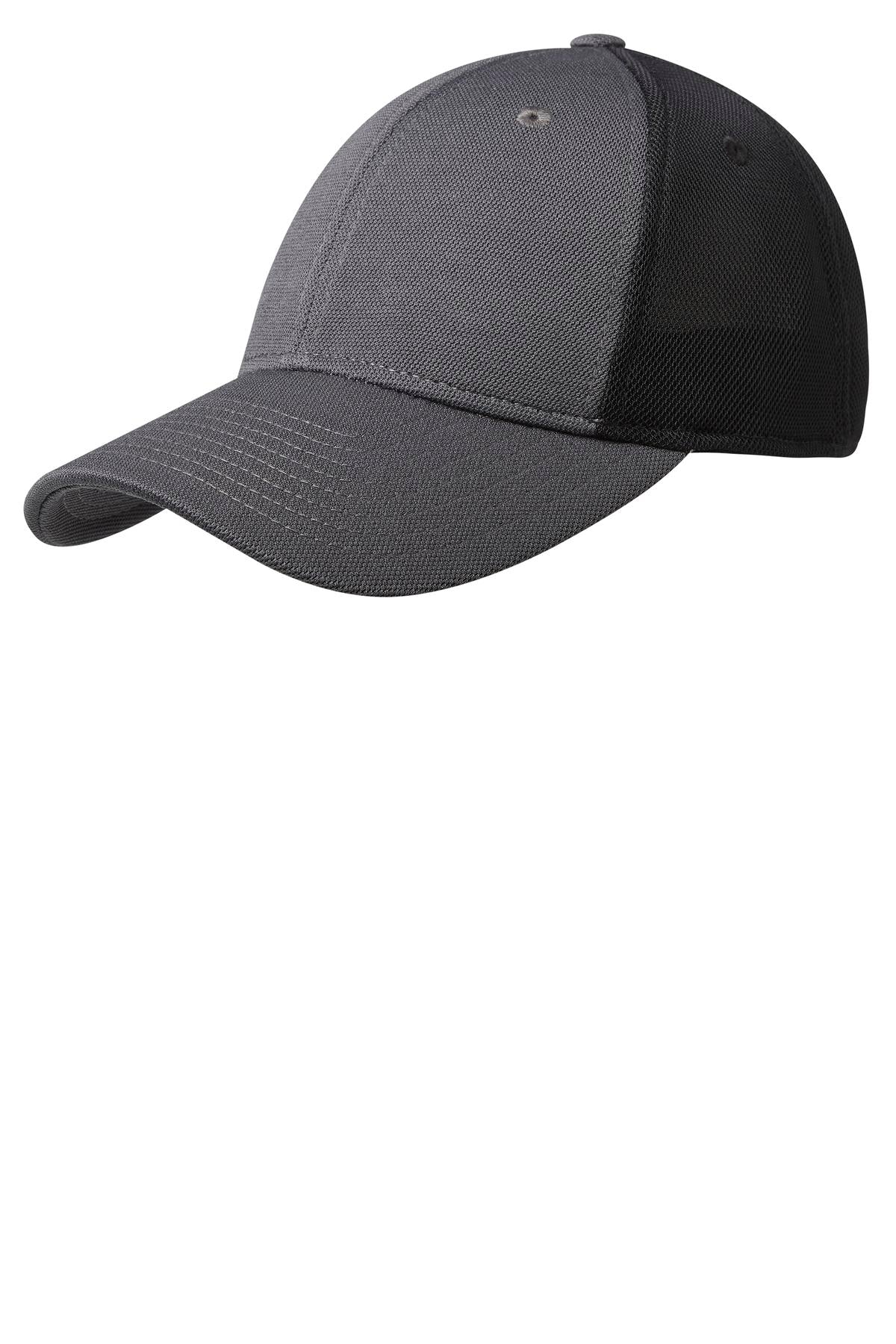 DISCONTINUED Port Authority Pique Mesh Cap. C826 - Iron Grey/ Black - front
