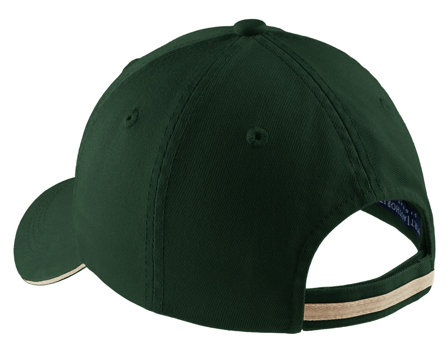 Port Authority Sandwich Bill Cap with Striped Closure. C830 - Hunter/ Stone - back
