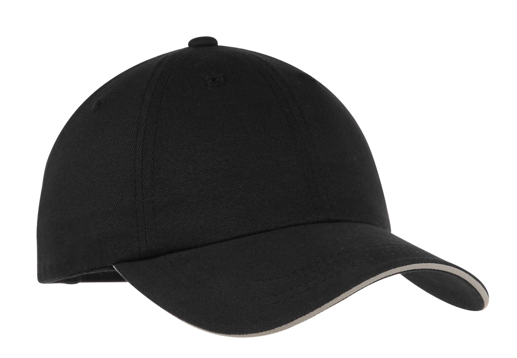 DISCONTINUED Port Authority Reflective Sandwich Bill Cap. C832 - Black/ Reflective - front