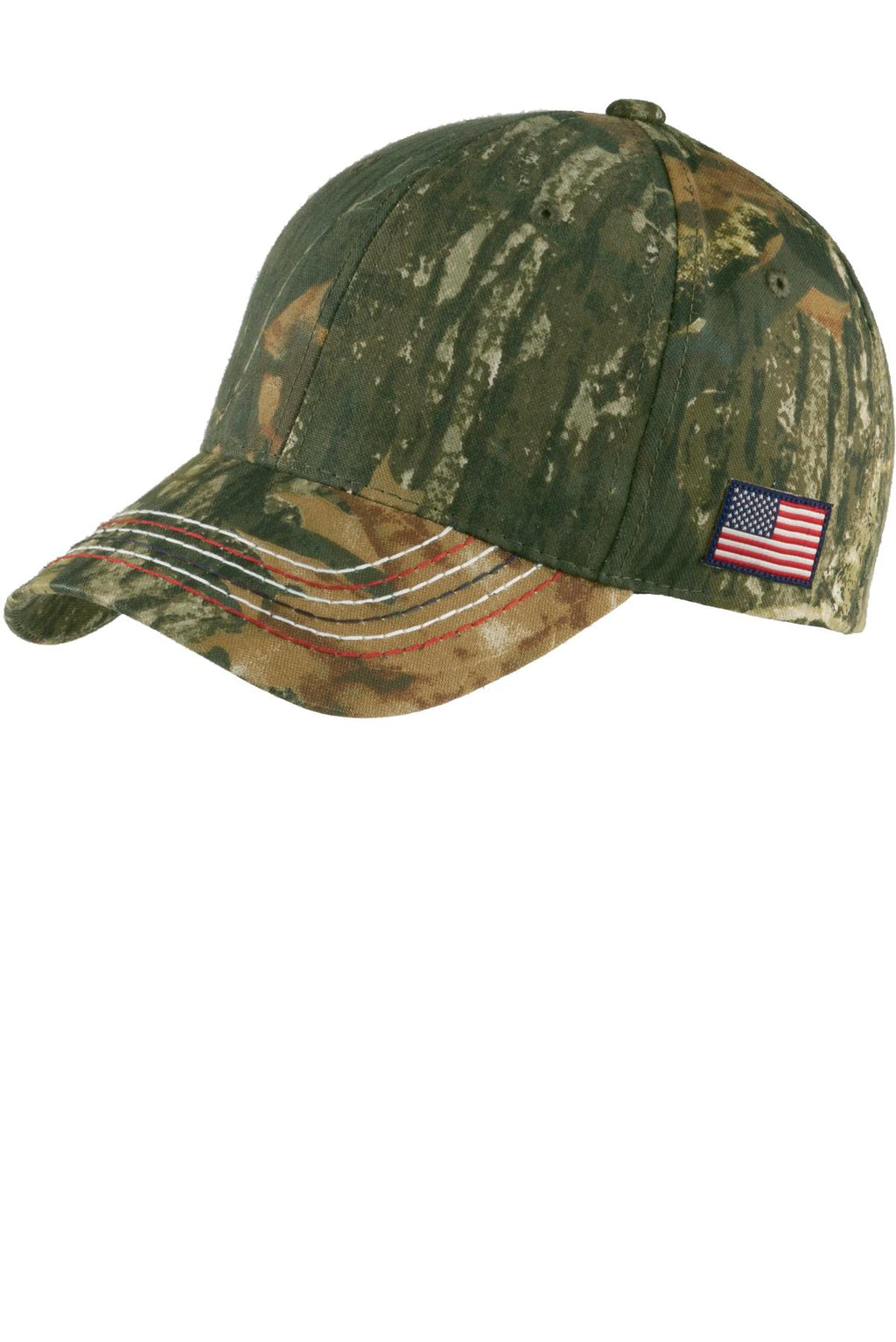 Port Authority Americana Contrast Stitch Camouflage Cap. C909 - Mossy Oak New Break-Up - front