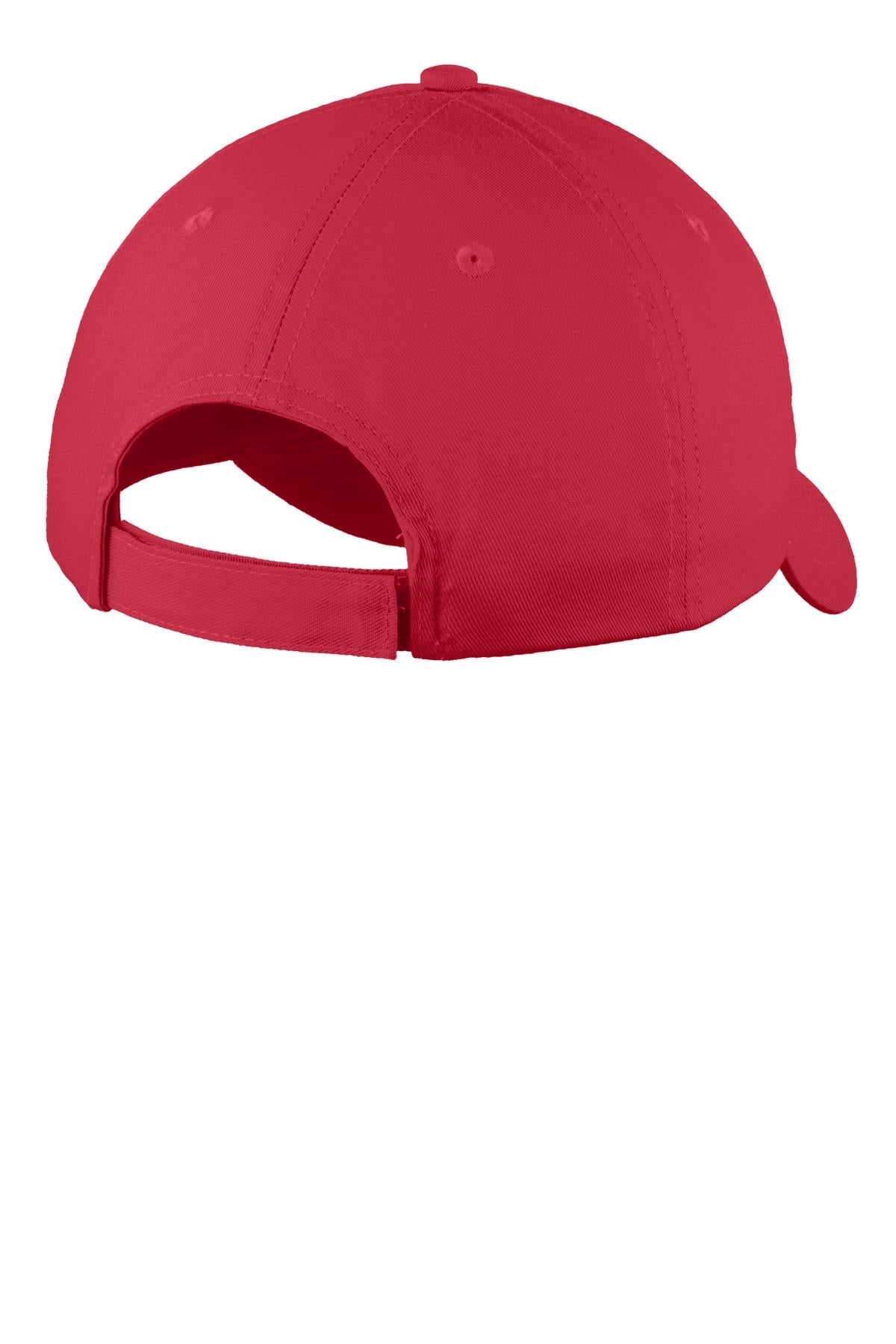 Port Authority Youth Six-Panel Unstructured Twill Cap. YC914 - Red - back