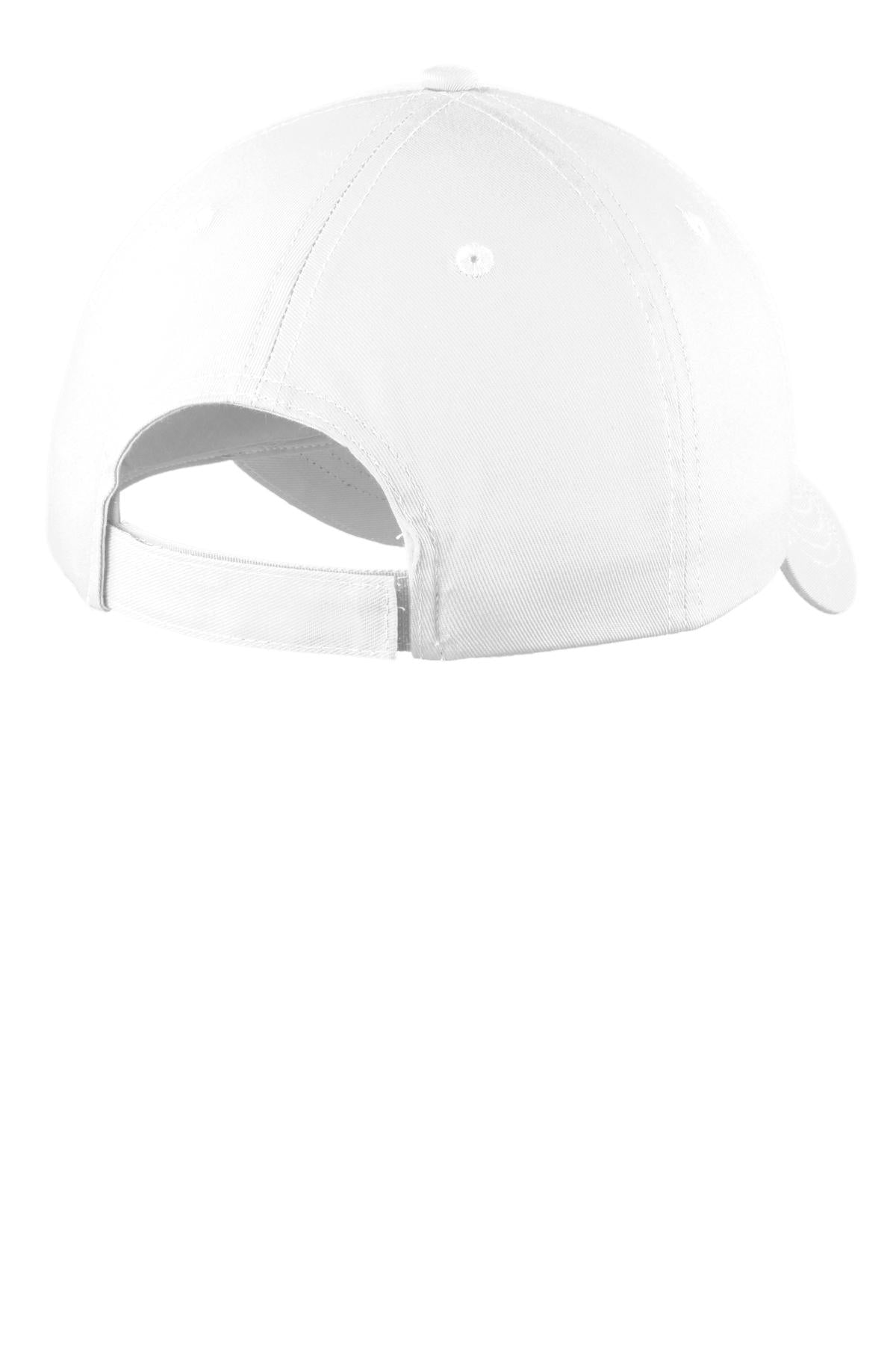 Port Authority Youth Six-Panel Unstructured Twill Cap. YC914 - White - back