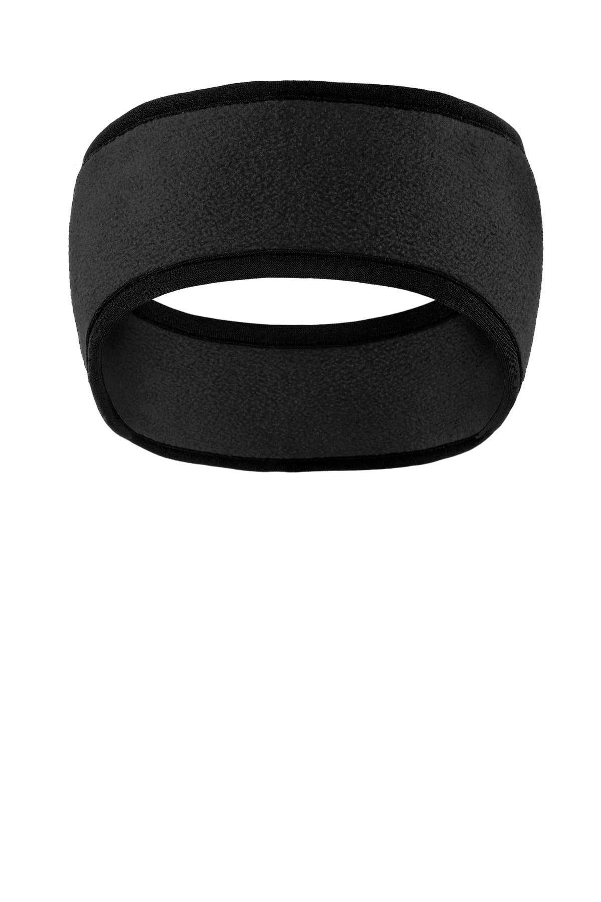 Port Authority Two-Color Fleece Headband. C916 - Black/ Black - front