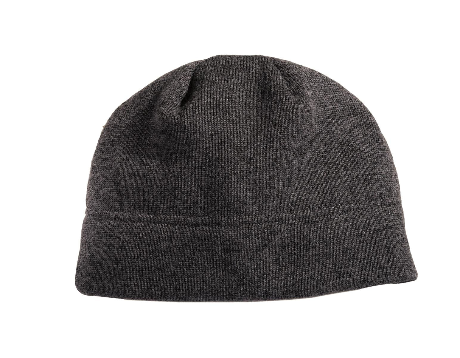 DISCONTINUED Port Authority Heathered Knit Beanie. C917 - Black Heather/ Charcoal - front