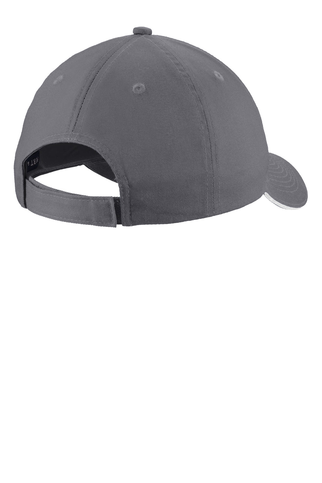 Port Authority Unstructured Sandwich Bill Cap. C919 - Charcoal/ White - back