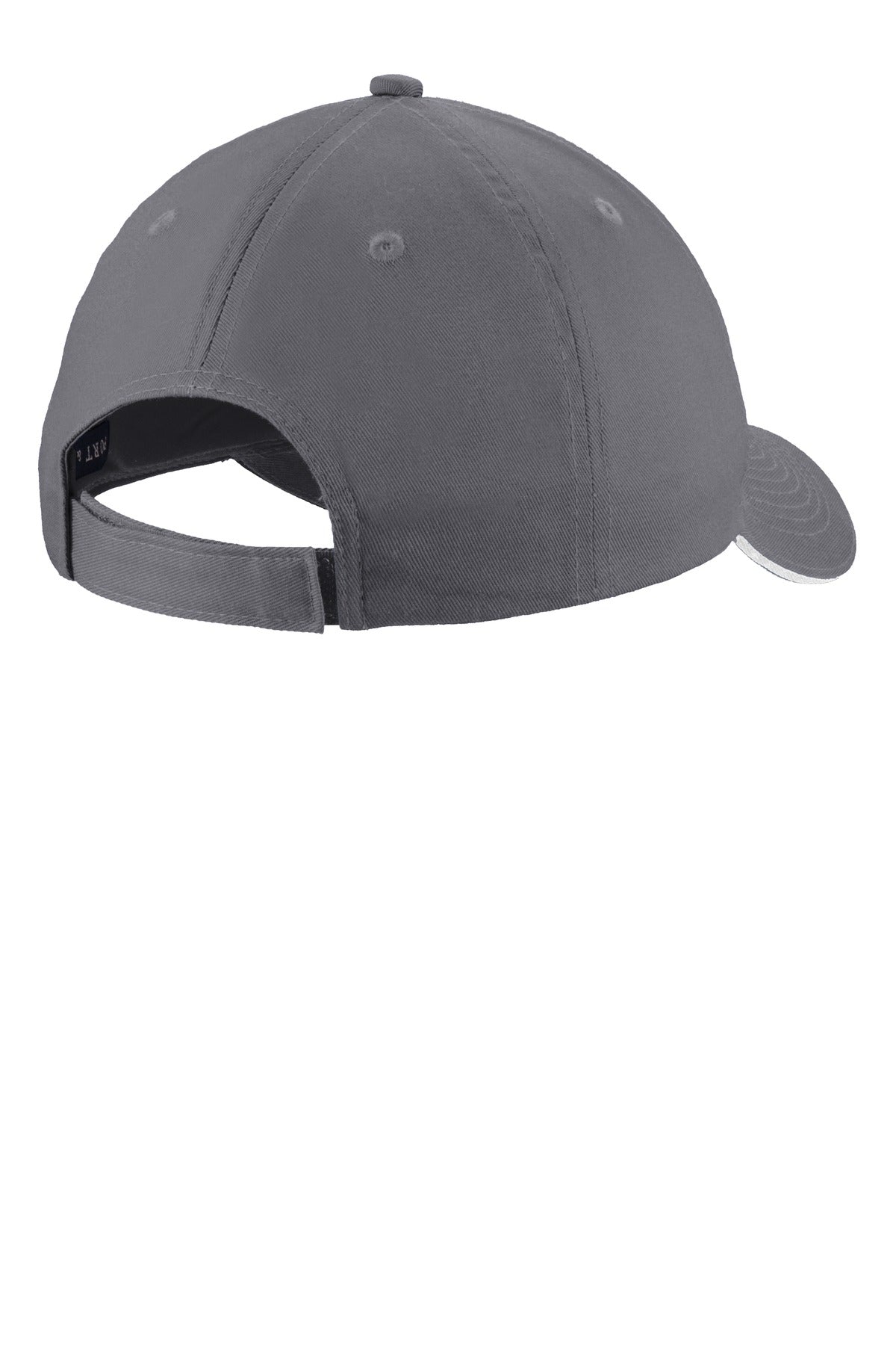 Port Authority Unstructured Sandwich Bill Cap. C919 - Charcoal/ White - back