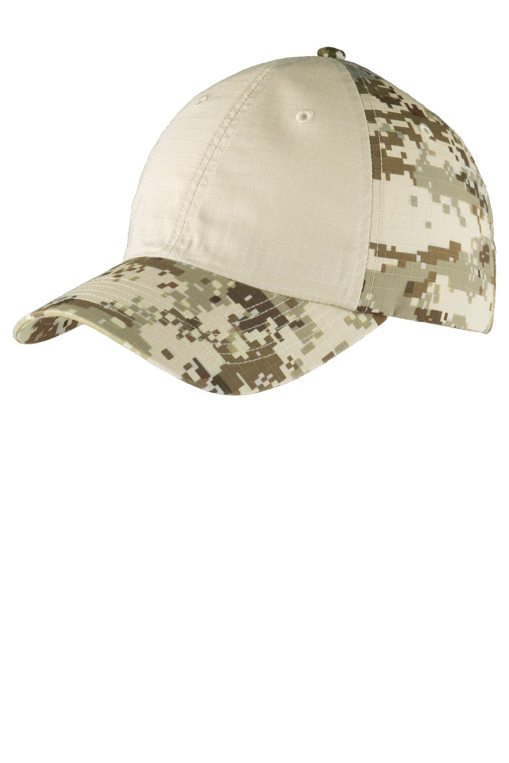 DISCONTINUED Port Authority Colorblock Digital Ripstop Camouflage Cap. C926 - Sand Camo/ Sand - front