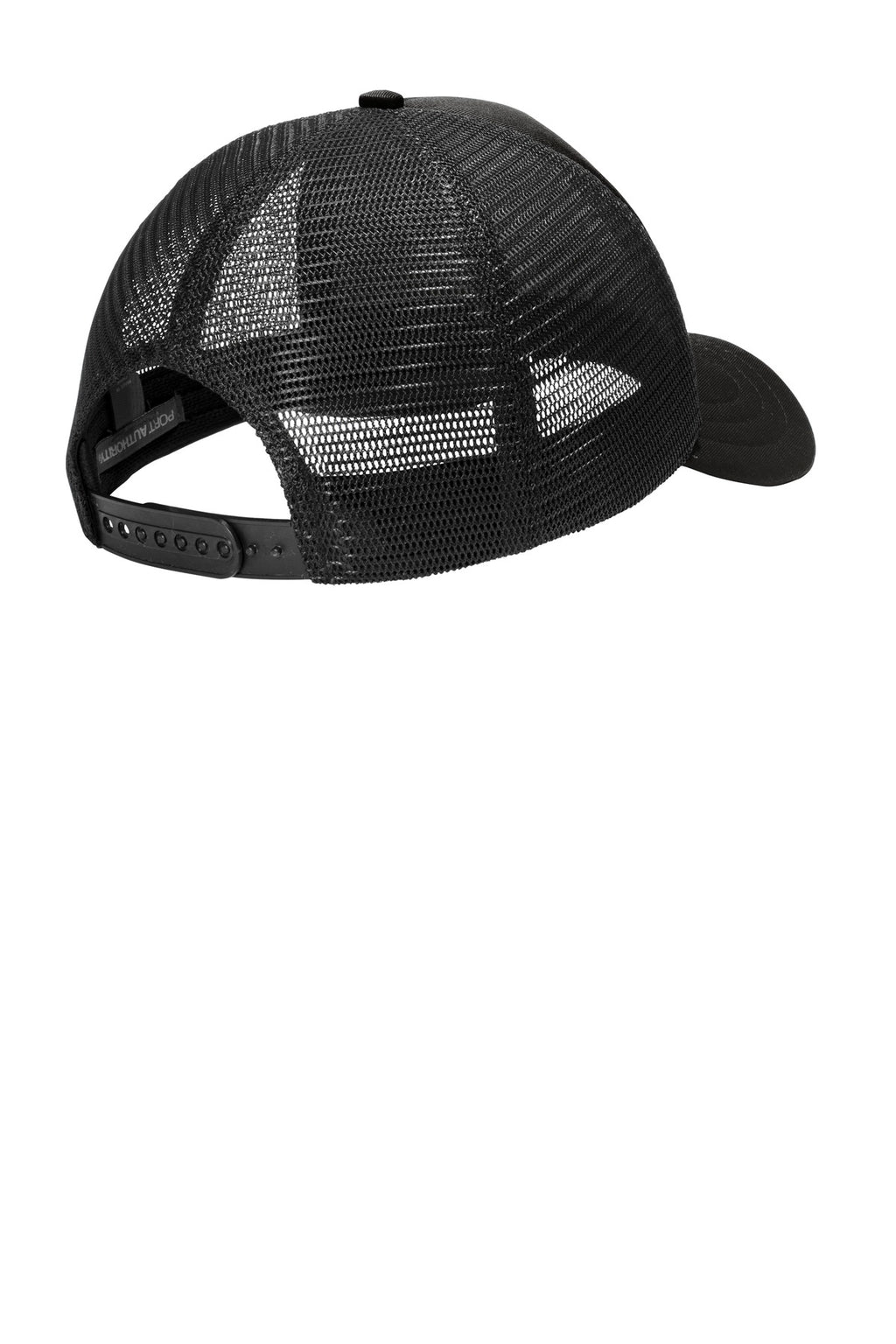 Port Authority 5-Panel Twill Foam Trucker Cap. C936 - Black/ Black - back
