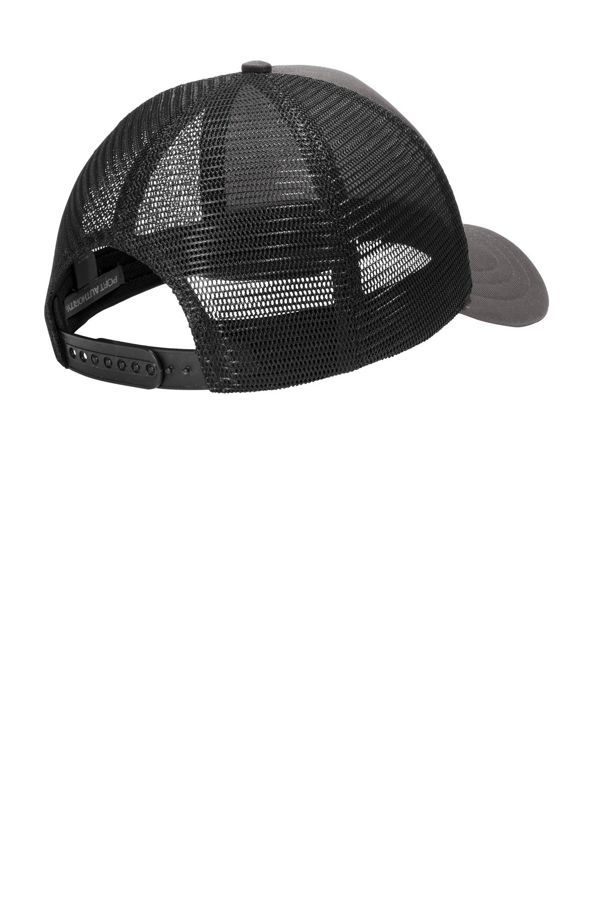 Port Authority 5-Panel Twill Foam Trucker Cap. C936 - Charcoal/ Black - back