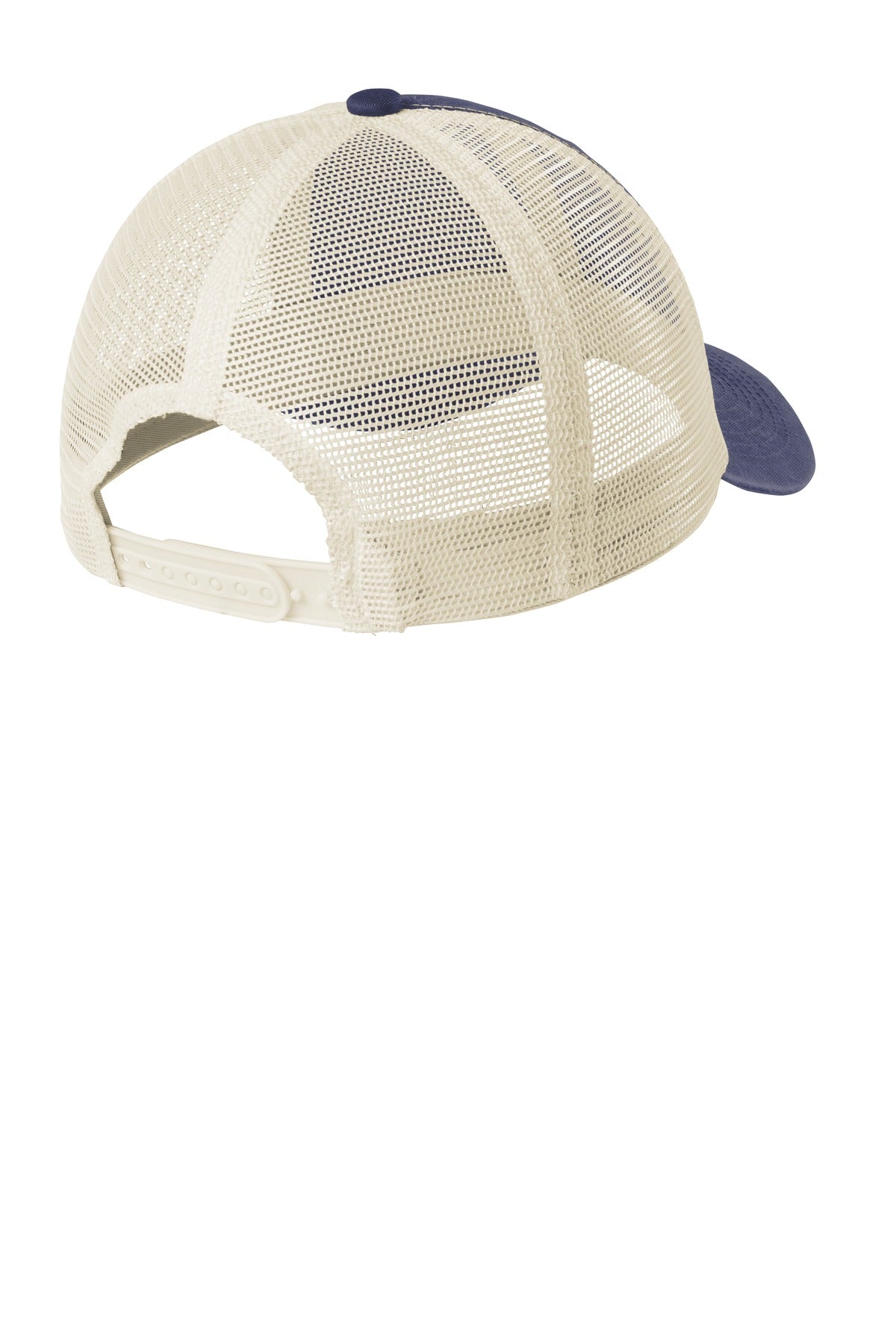 Port Authority Beach Wash Mesh Back Cap. C943 - Denim Blue/ Stone - back