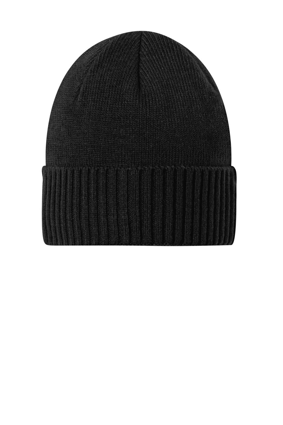 Port Authority Rib Knit Cuff Beanie C951 - Deep Black - front