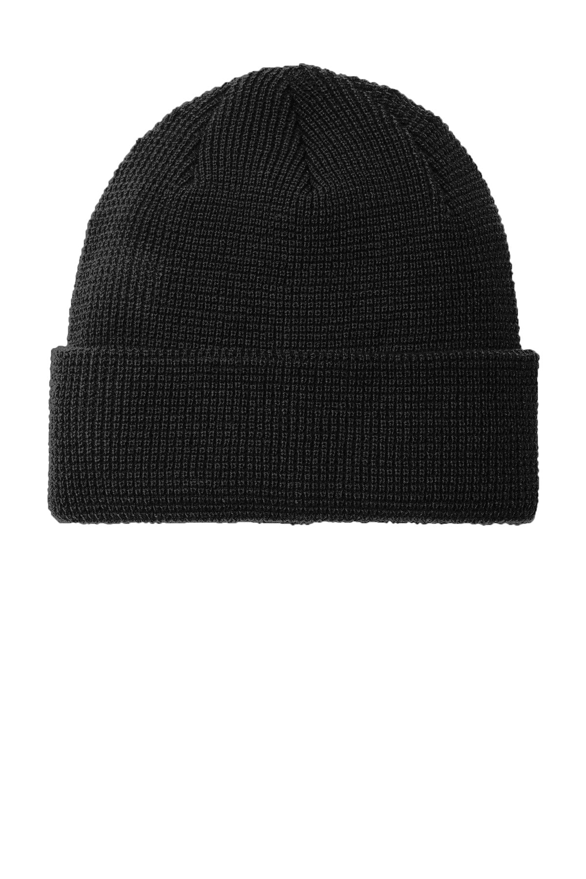 Port Authority Thermal Knit Cuffed Beanie C955 - Deep Black - front