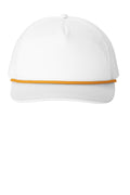 Port Authority Snapback Five-Panel Rope Cap C962 - White/ Athletic Gold - front