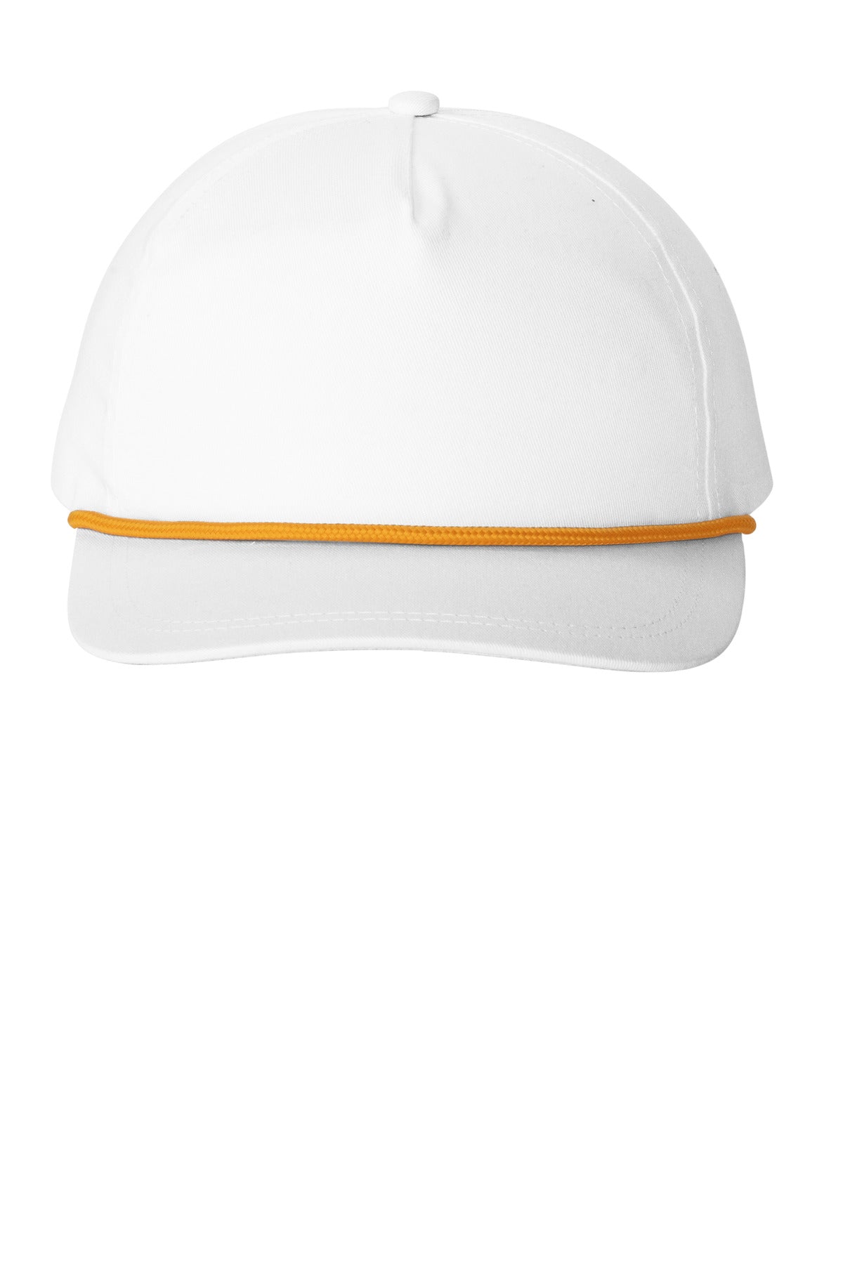 Port Authority Snapback Five-Panel Rope Cap C962 - White/ Athletic Gold - front