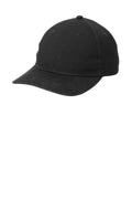DISCONTINUEDPort Authority Leather Strap Cap C963 - Black - front