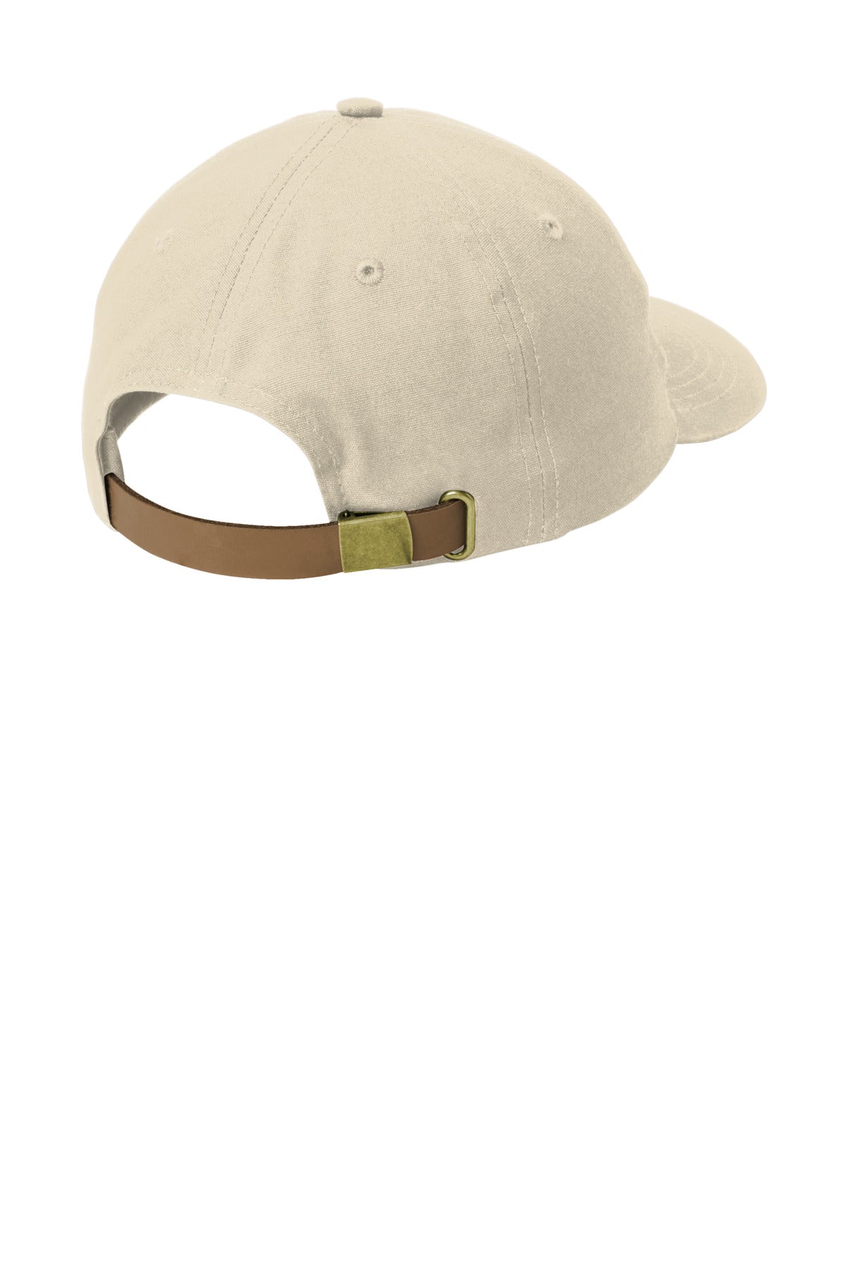 DISCONTINUEDPort Authority Leather Strap Cap C963 - Khaki - back