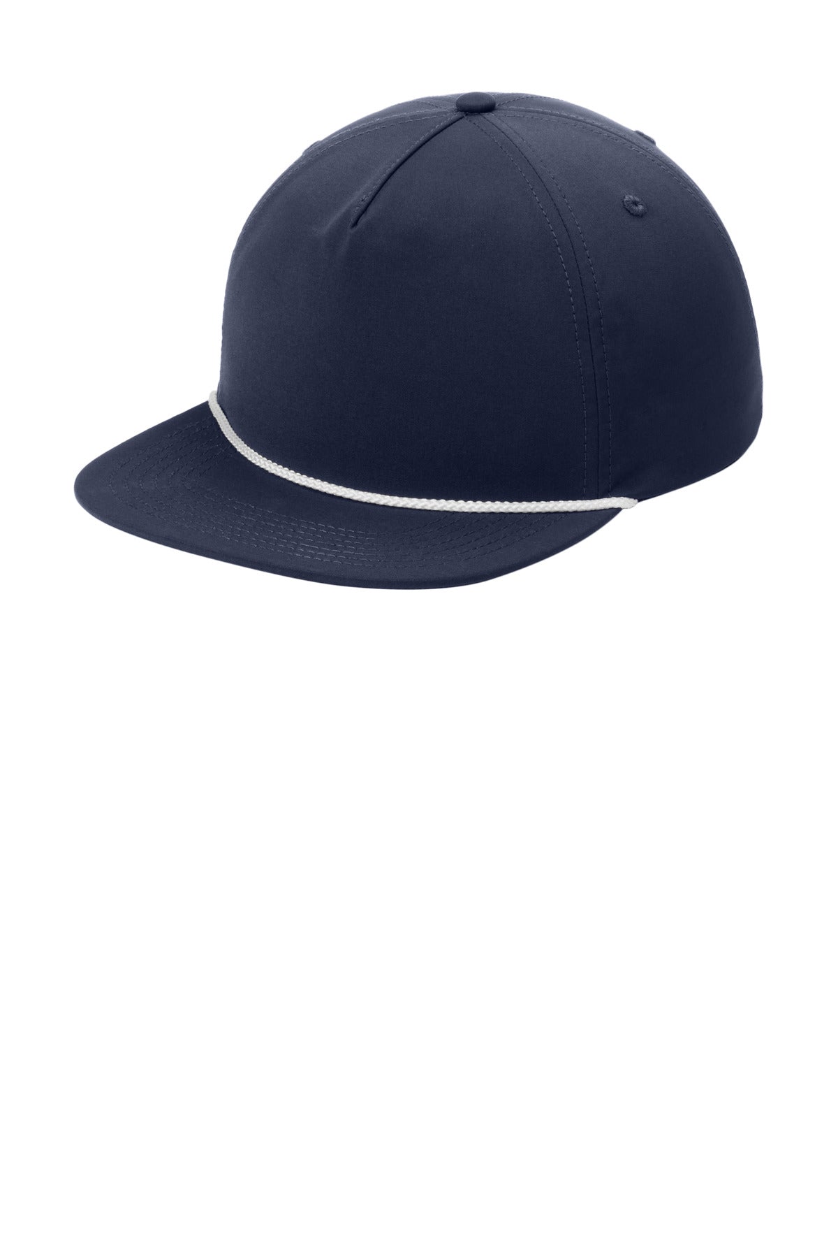 Port Authority 5-Panel Poly Rope Cap C981 - River Blue Navy/ White - front