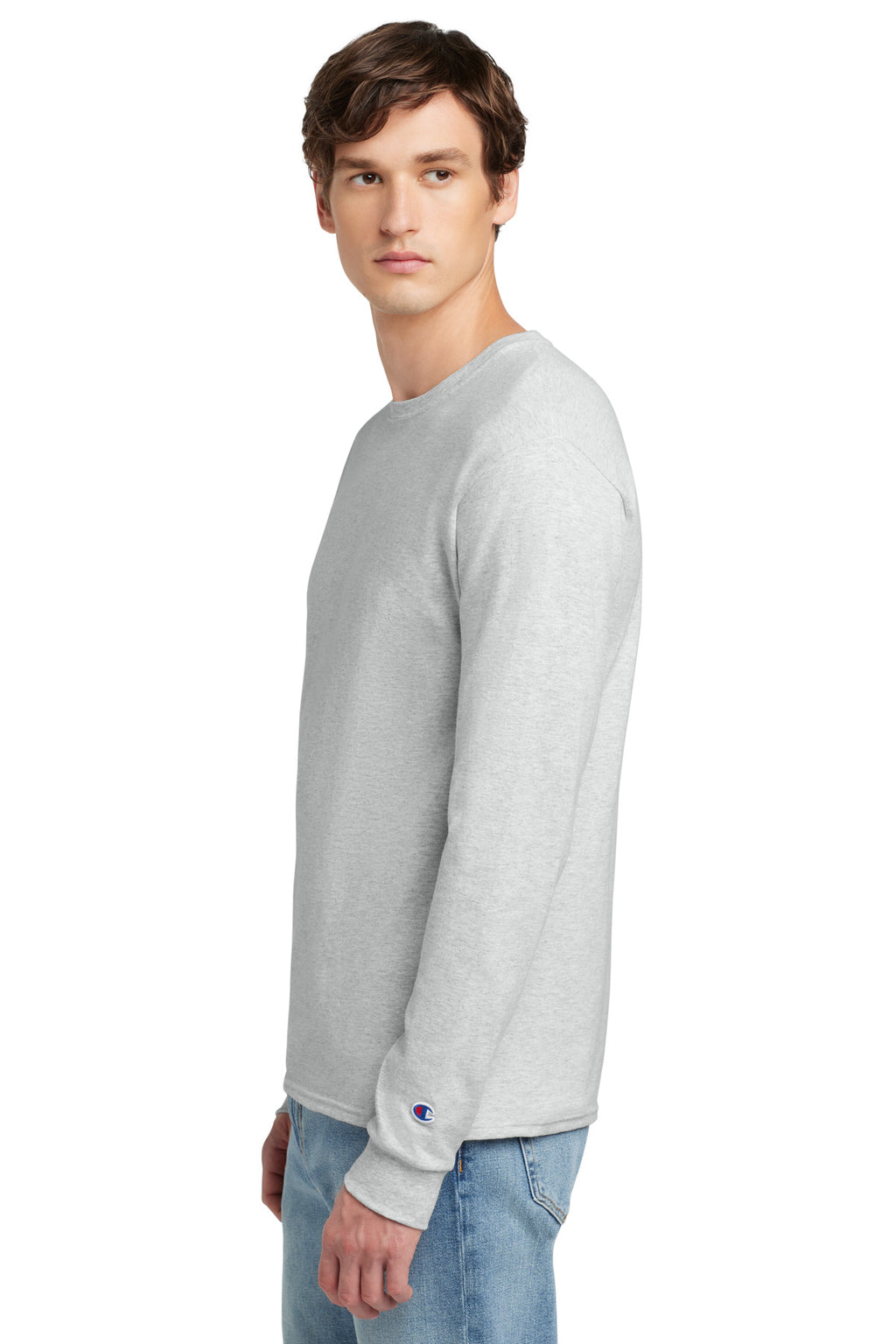 Champion Jersey Long Sleeve Tee CC8C - Ash - side
