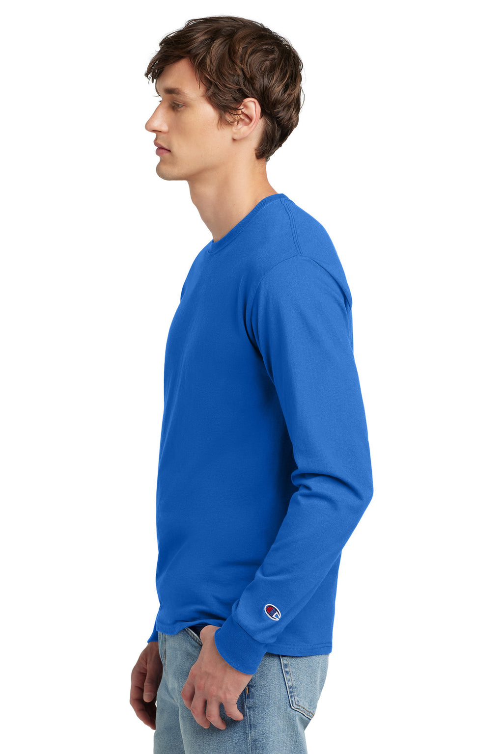 Champion Jersey Long Sleeve Tee CC8C - Athletic Royal - side