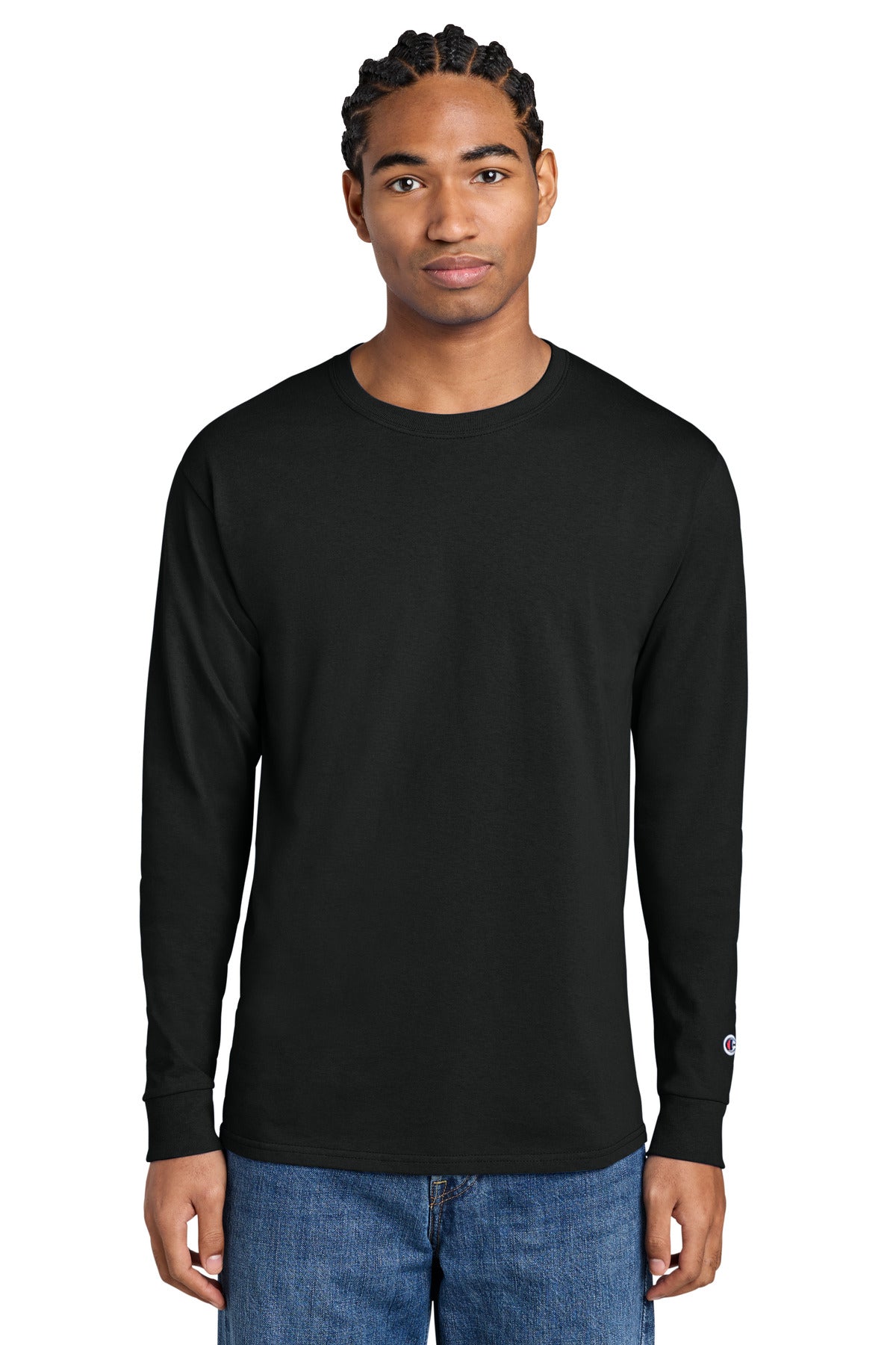 Champion Jersey Long Sleeve Tee CC8C - Black - front