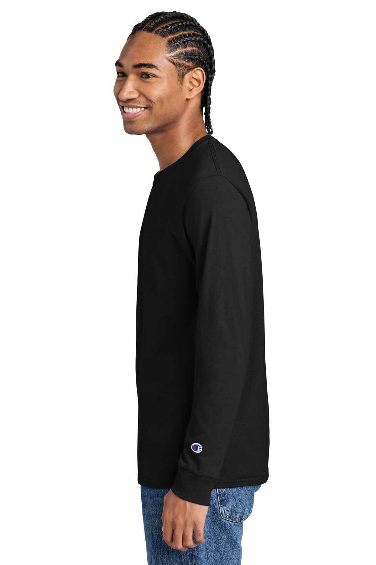 Champion Jersey Long Sleeve Tee CC8C - Black - side