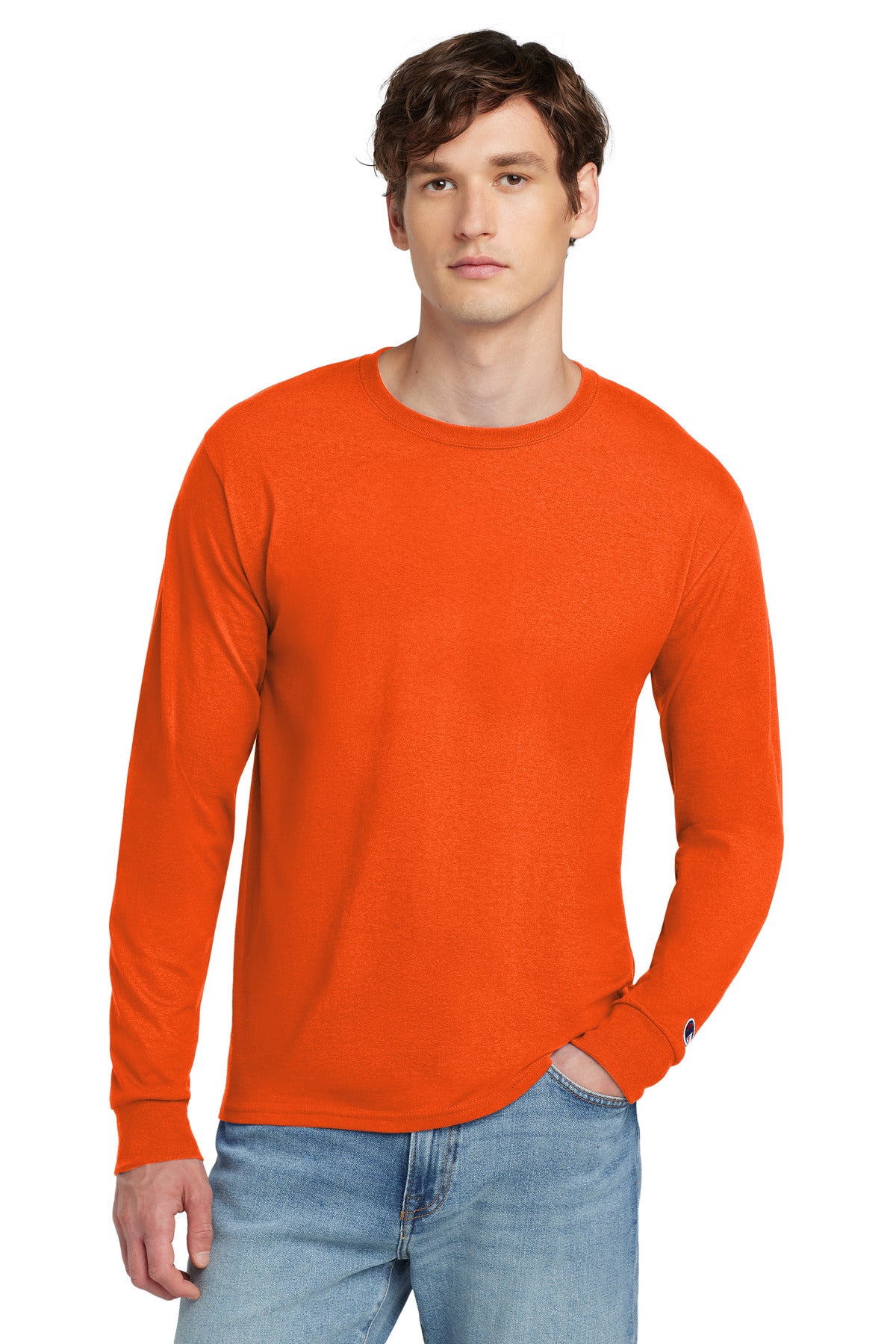 Champion Jersey Long Sleeve Tee CC8C - Orange - front