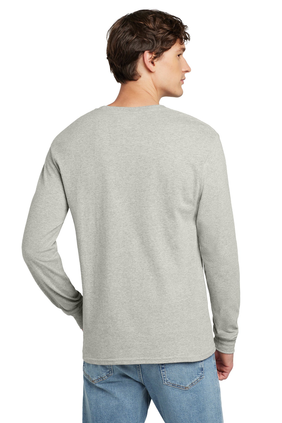 Champion Jersey Long Sleeve Tee CC8C - Oxford Grey - back