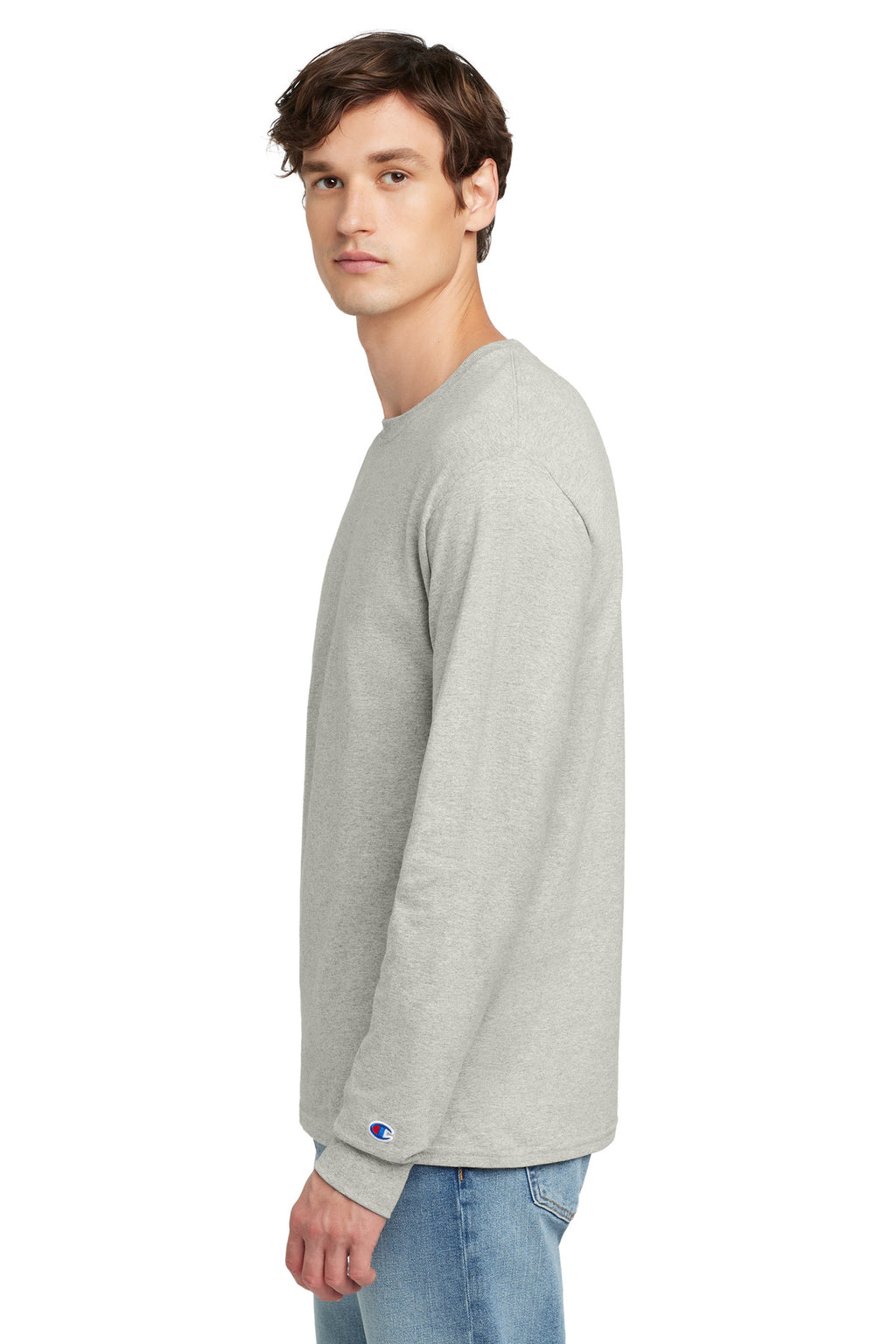 Champion Jersey Long Sleeve Tee CC8C - Oxford Grey - side