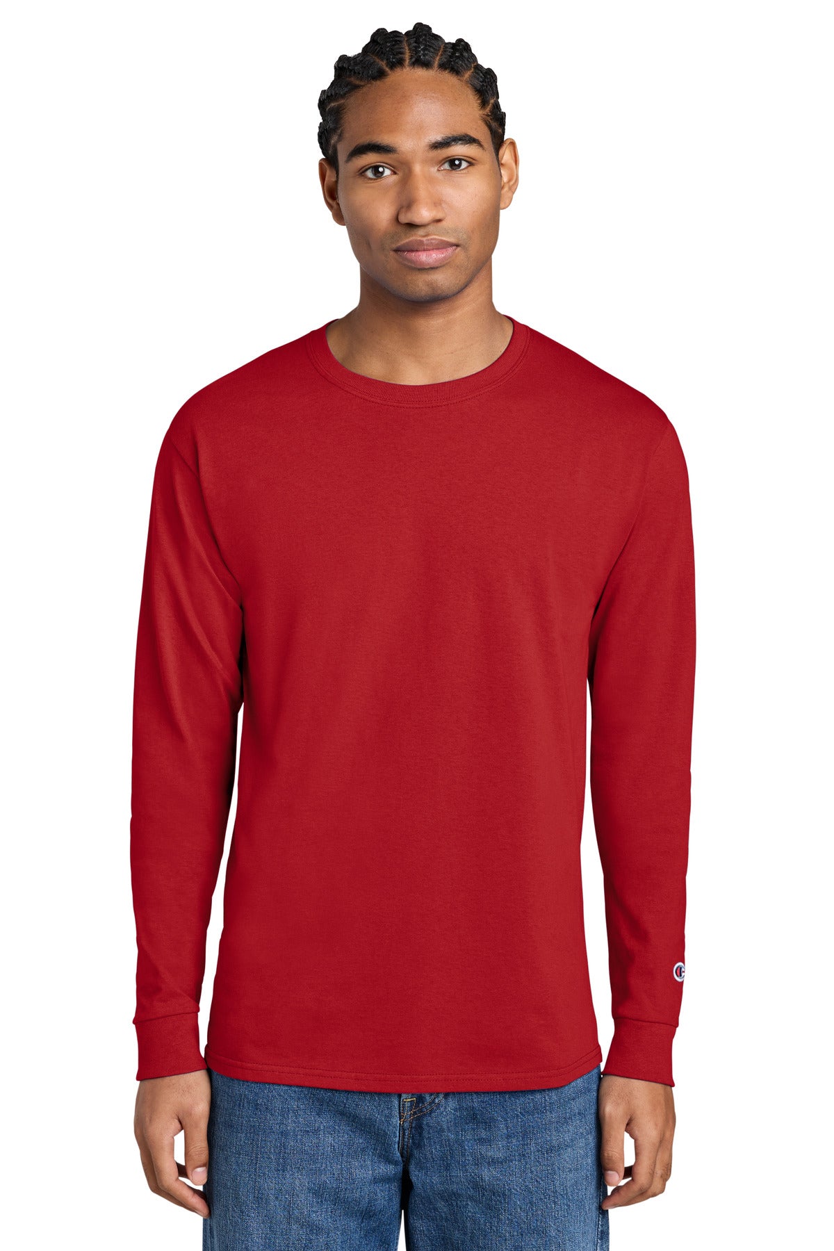 Champion Jersey Long Sleeve Tee CC8C - Red - front