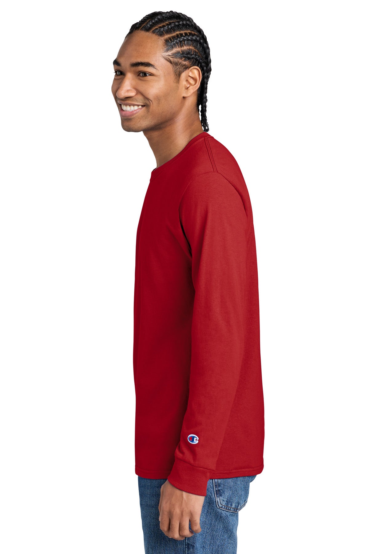 Champion Jersey Long Sleeve Tee CC8C - Red - side