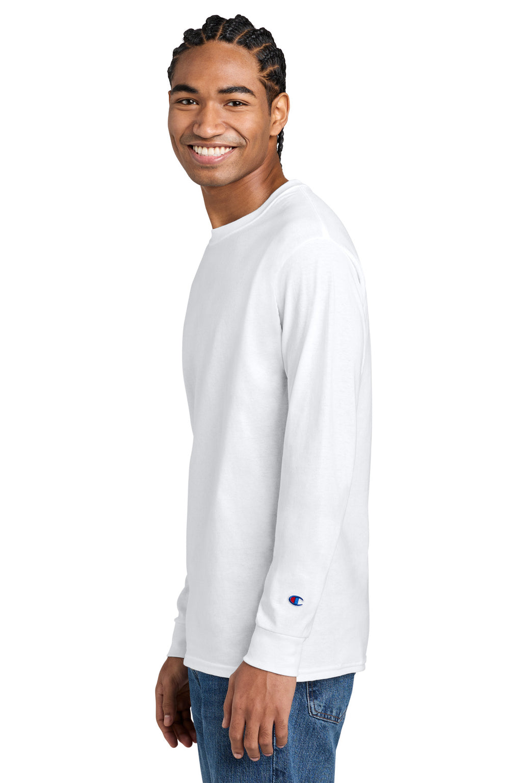 Champion Jersey Long Sleeve Tee CC8C - White - side