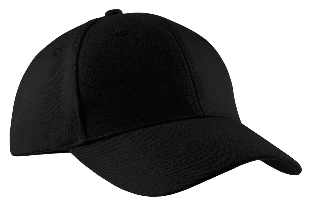 Port Authority Brushed Twill Cap. CP82 - Black - front